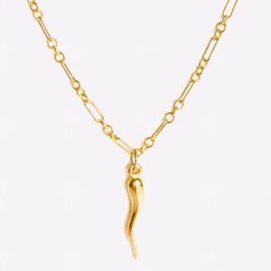 16" Dainty Italian Horn Necklace